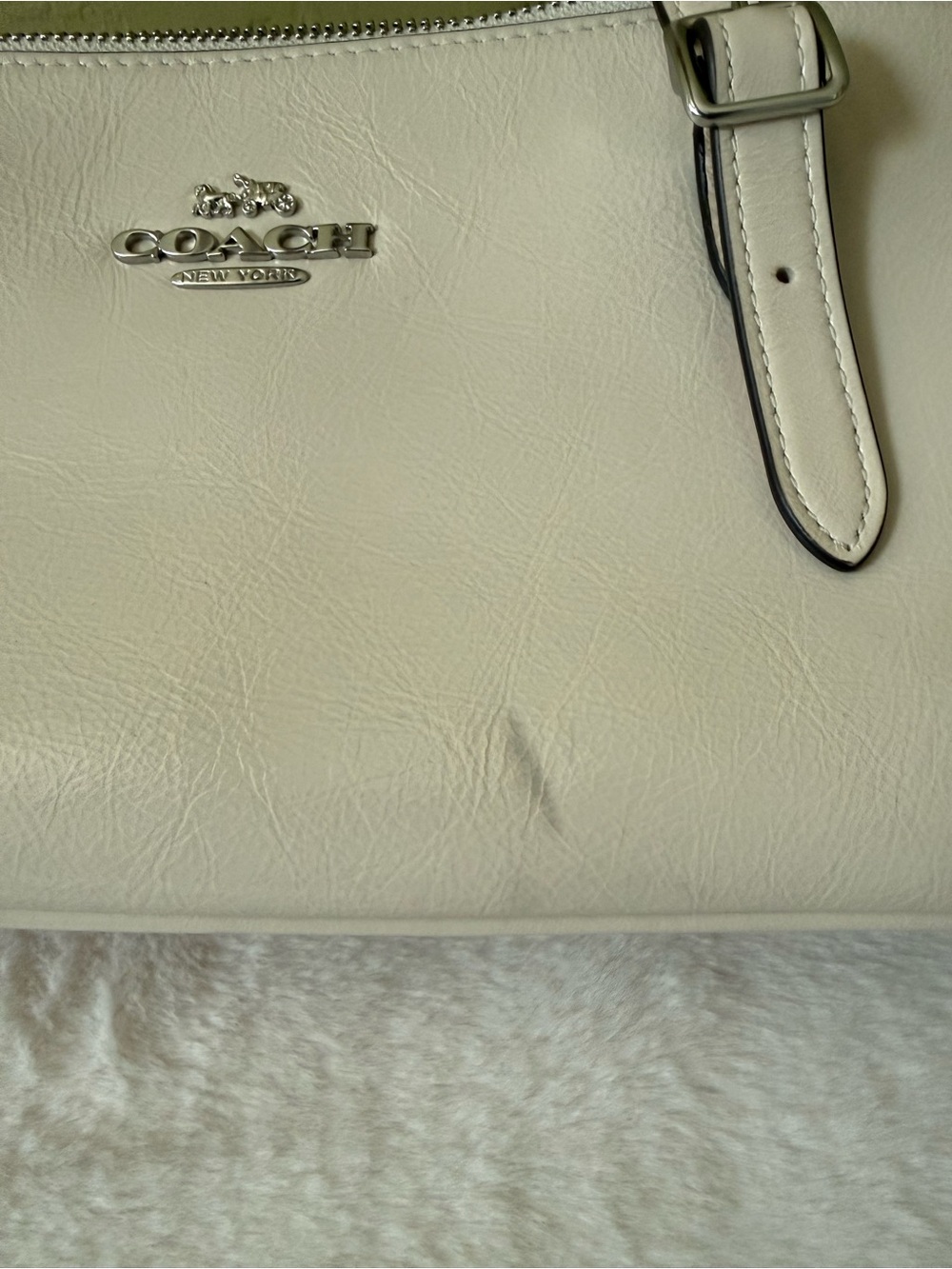 Coach Asher shoulder bag Cream Leather Double-Strap  with Silver Hardware - Picture 4 of 8